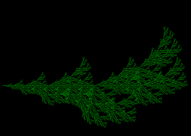 Python-created image of L-system resembling pine branch