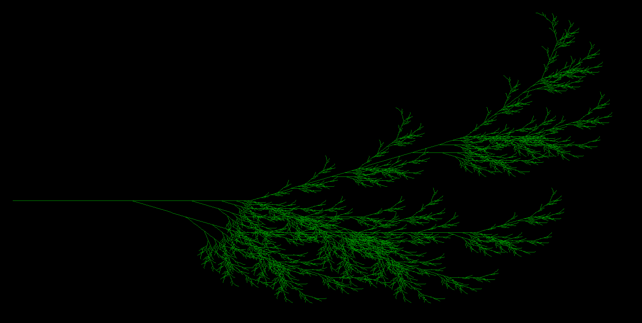 Python-created image of L-system resembling tall grass